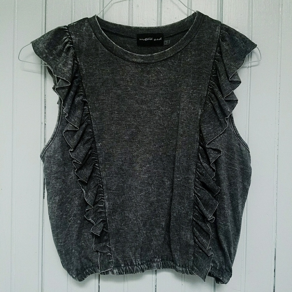 Trend ruffle sleeveless shirt